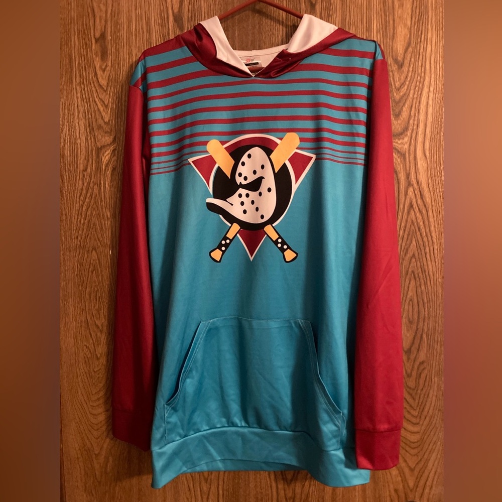 SGS Woman  Jersey Hoodie  Mighty Ducks Anderson 25 Size WXL Blue Red With Pocket
